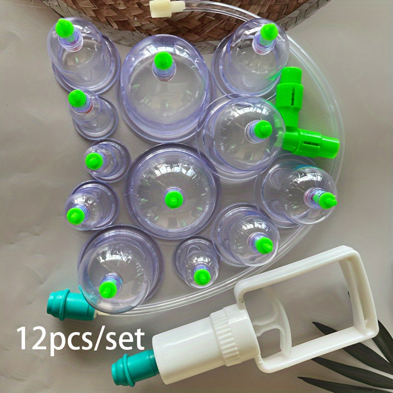 12-Piece Vacuum Cupping Therapy Set for All Skin Types Massage and Personal Care