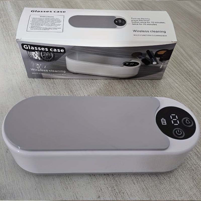 1 dona USB orqali zaryadlanadigan portativ tozalovchi zargarlik buyumlari, ko'zoynaklar, soatlar, bilakuzuklar, marjonlar uchun. 360° chuqur tozalash ABS materialidan, 200mAh litiy batareyasi bilan. Sayohat uchun qulay va samarali.