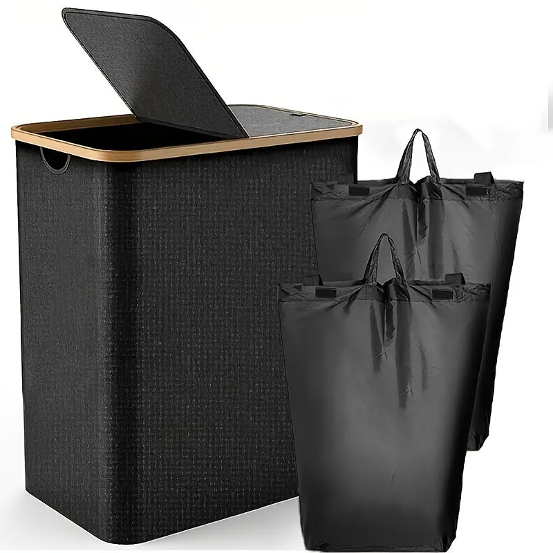 Large Laundry Hamper with Lid and Detachable Bags for Clothes Storage in Laundry Rooms and Dorms