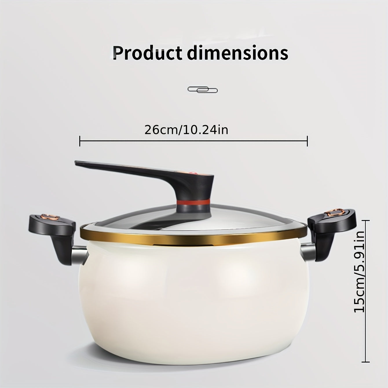 Ceramic Stockpot 7.99L with Twist-Lock Handles Stovetop Compatible for Soups and Stews