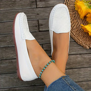 Women's Embroidered Slip-On Loafers Flat Casual Shoes All-Season