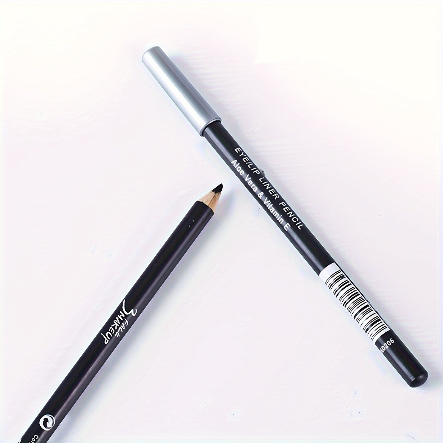 Women Black 2-in-1 Eyeliner and Eyebrow Pencil Waterproof Smudge-Proof