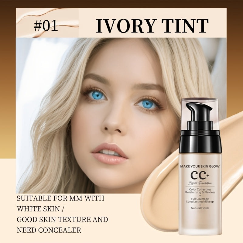 Full Coverage Waterproof Foundation Lotion for All Skin Types 45ml