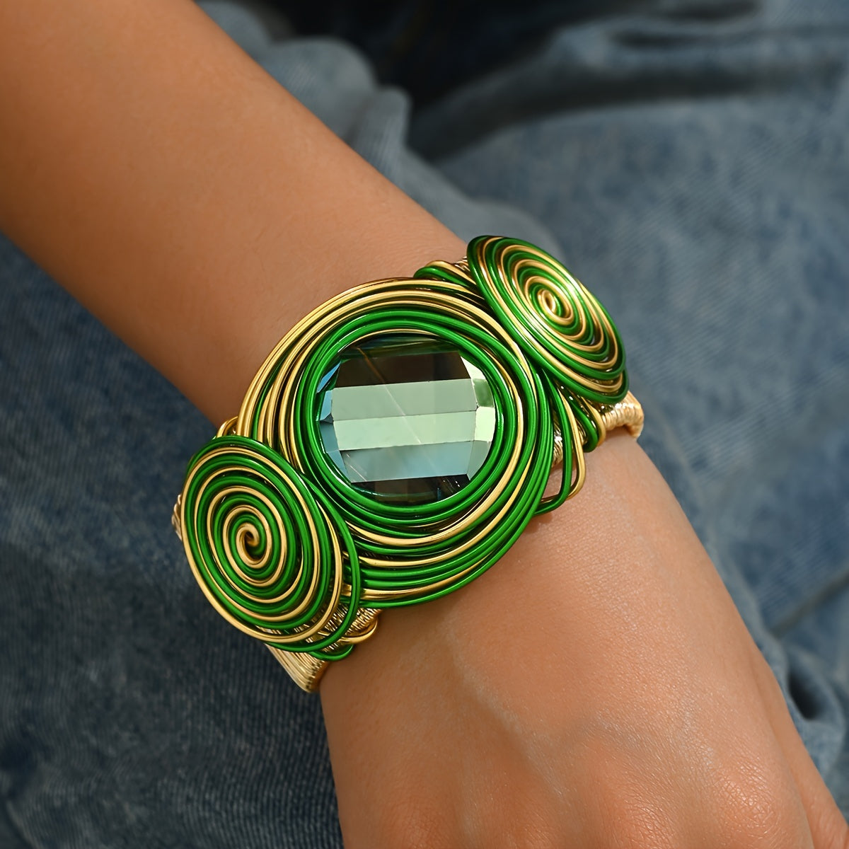 Bohemian Handmade Open Bangle Bracelet Exquisite Craftsmanship