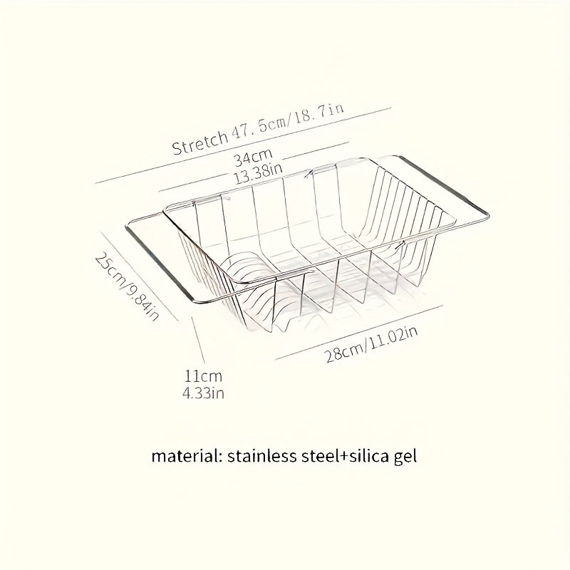 Moslashuvchan zanglamaydigan po'latdan yasalgan idishlar uchun ustki qopqoq qopqog'i, kengaytiriladigan tutqich bilan, idishlar, mevalar, sabzavotlar, oshxona tashkiloti uchun
