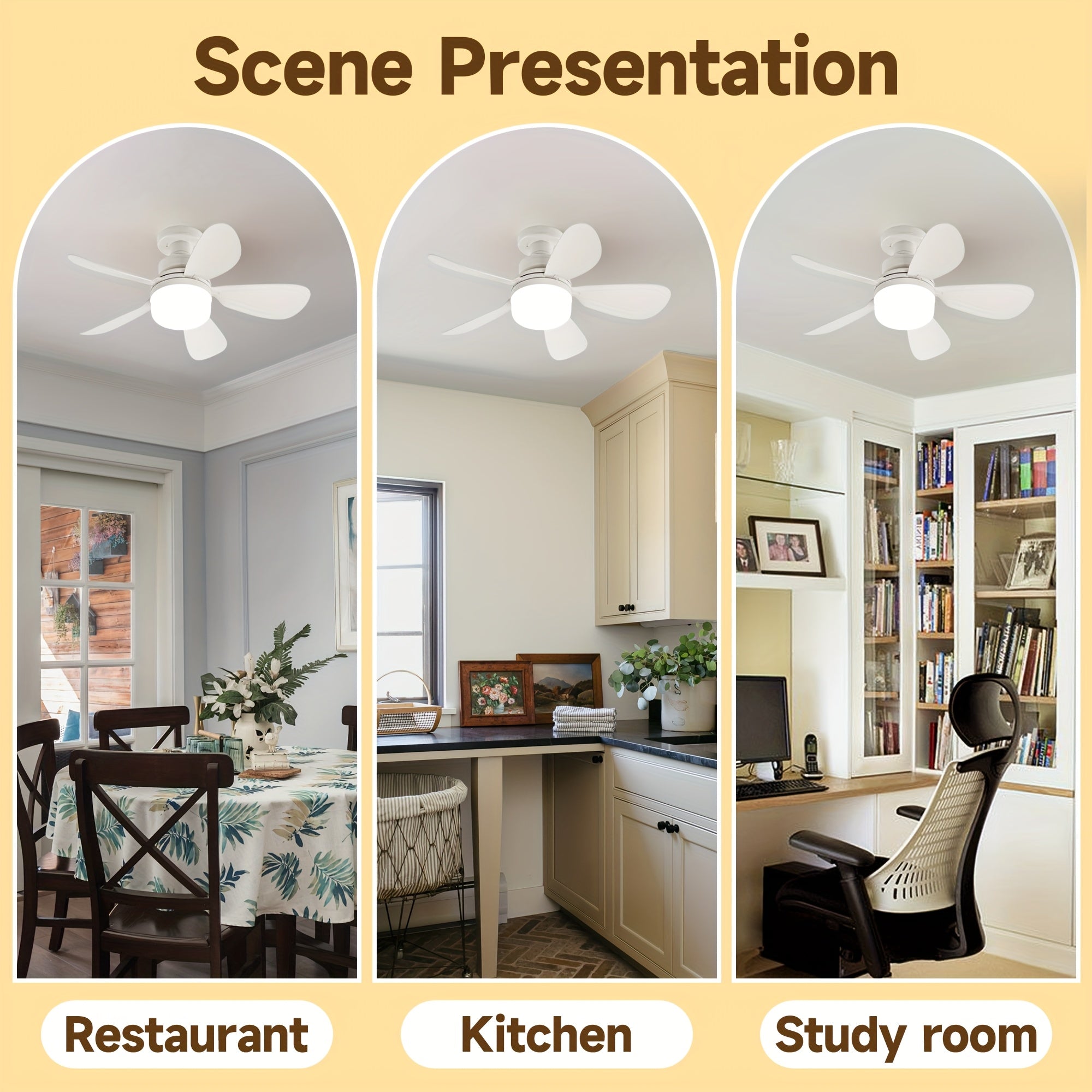 E27 E26 Socket Ceiling Fan Light with Remote 41.91cm Screw Fan 5 Blades 3 Speeds Dimmable LED