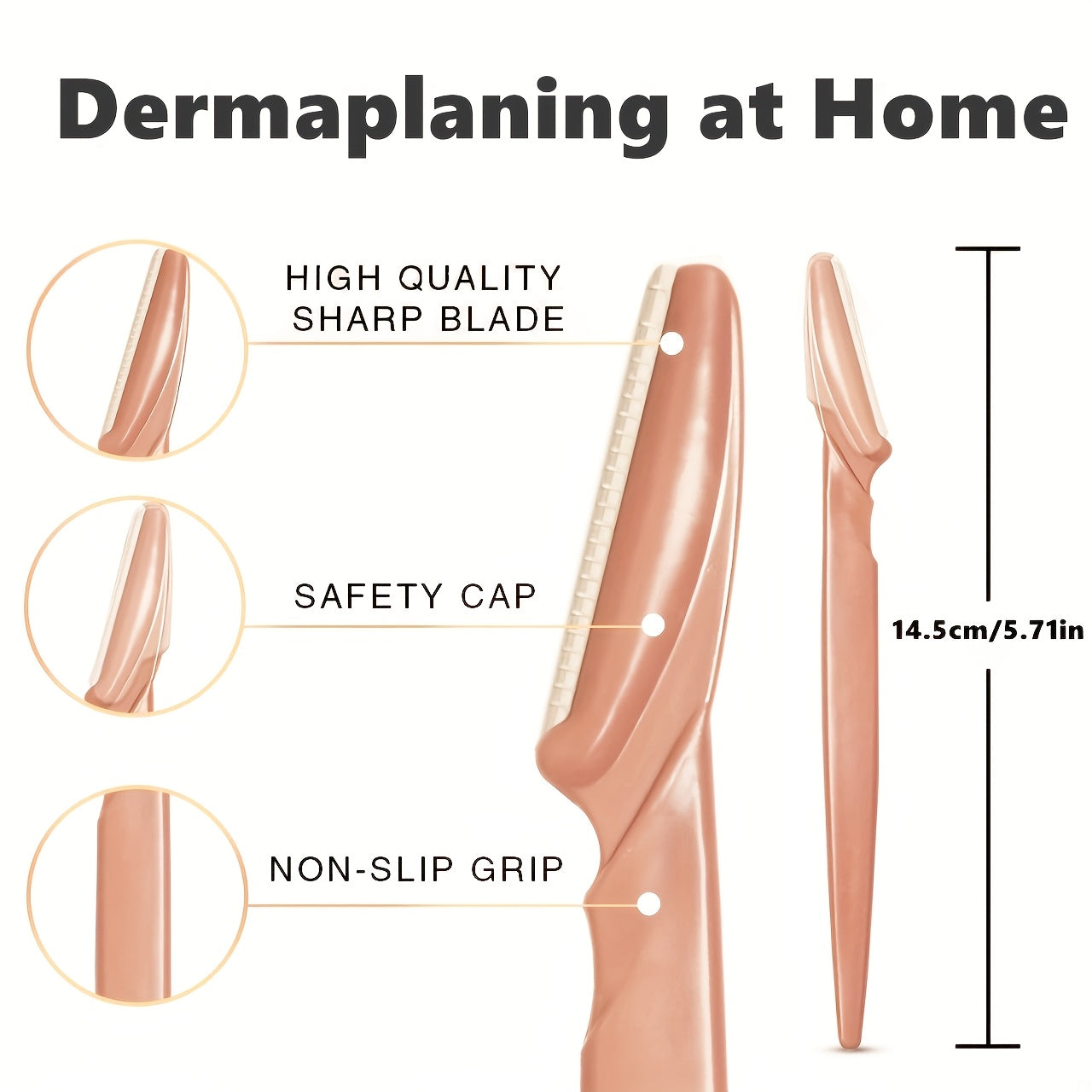 Razor de precisión para cejas de acero inoxidable unisex, 12 piezas con estuche protector