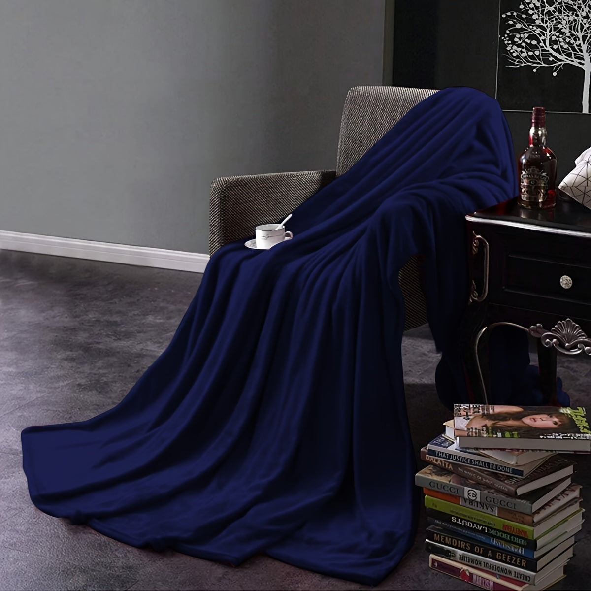 Manta de felpa engrosada de color sólido, multipropósito, para cama, descanso y mascotas, 1 pieza