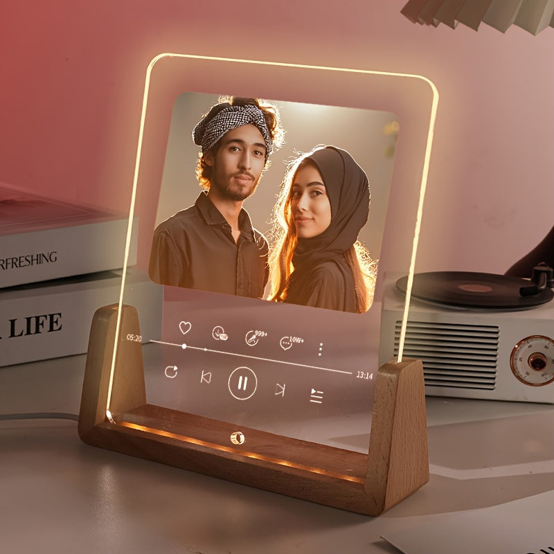 Пользовательская фоторамка из акрила с сенсорным управлением, прозрачная дисплейная подставка, персонализированный подарок