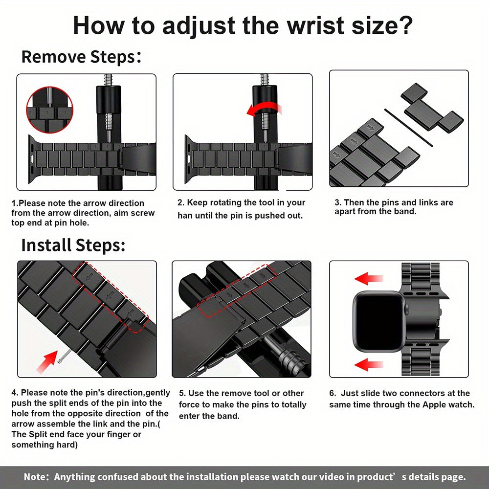 Black Stainless Steel Mesh Watch Band for Apple Watch Adjustable Replaceable Strap with Safety Clasp 38mm-49mm