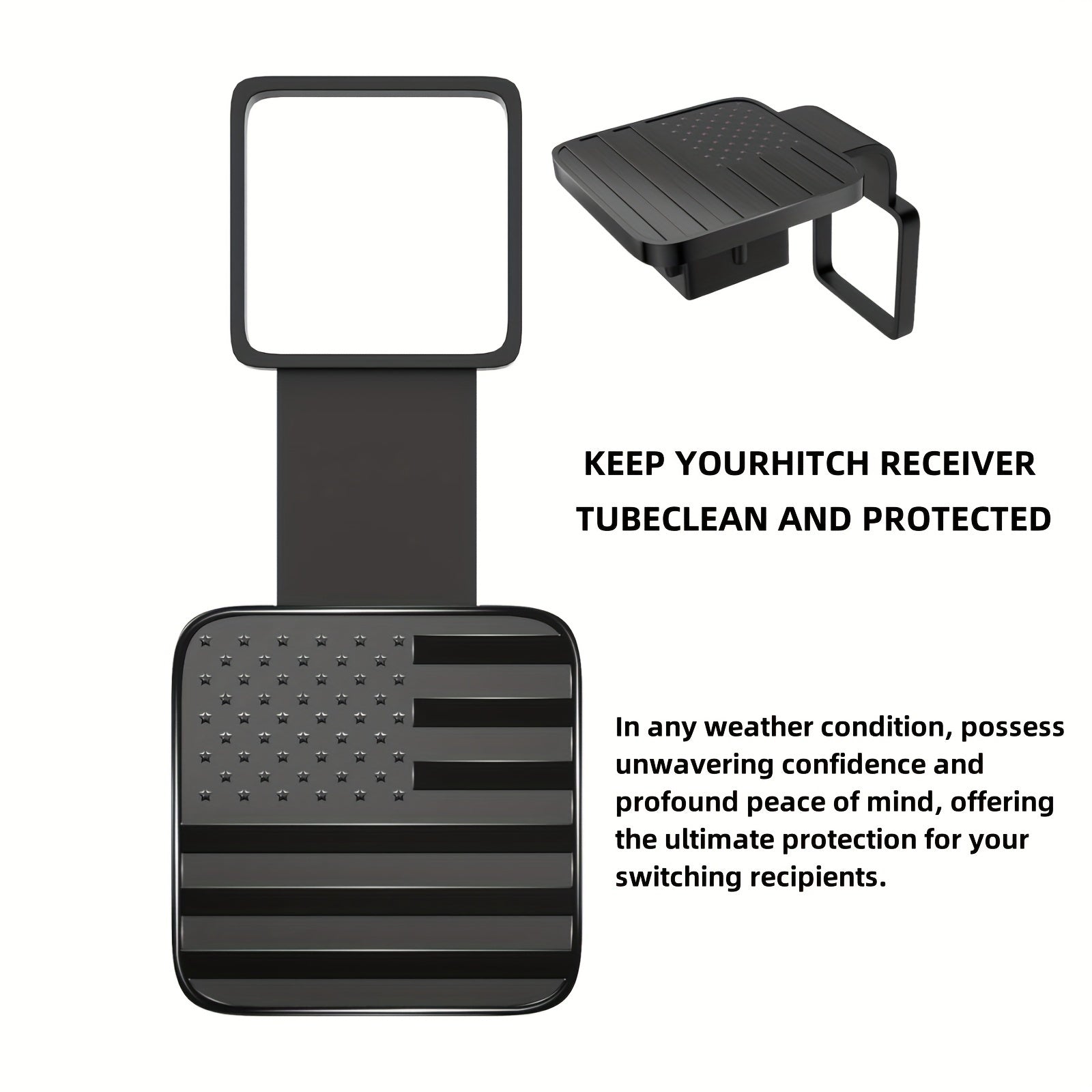 Cubierta de enganche de remolque bandera americana de metal protector de tubo receptor 5.08cm