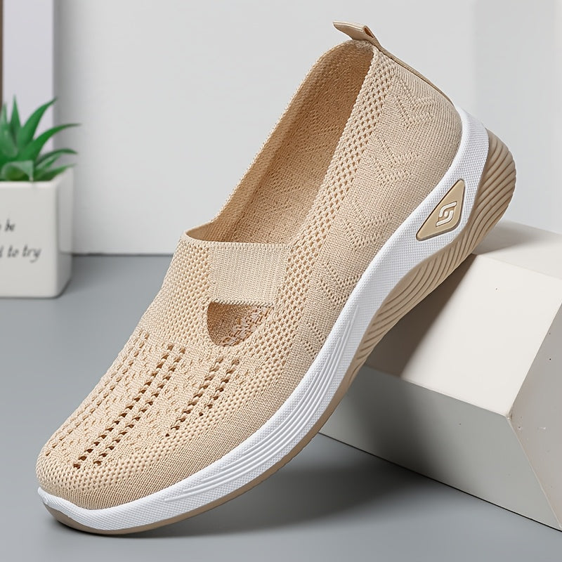 Ayollar uchun slip-on krossovkalar - Havo o'tkazuvchi mato, kauchuk taglik, past-to'plam, barcha mavsumga mo'ljallangan poyabzal