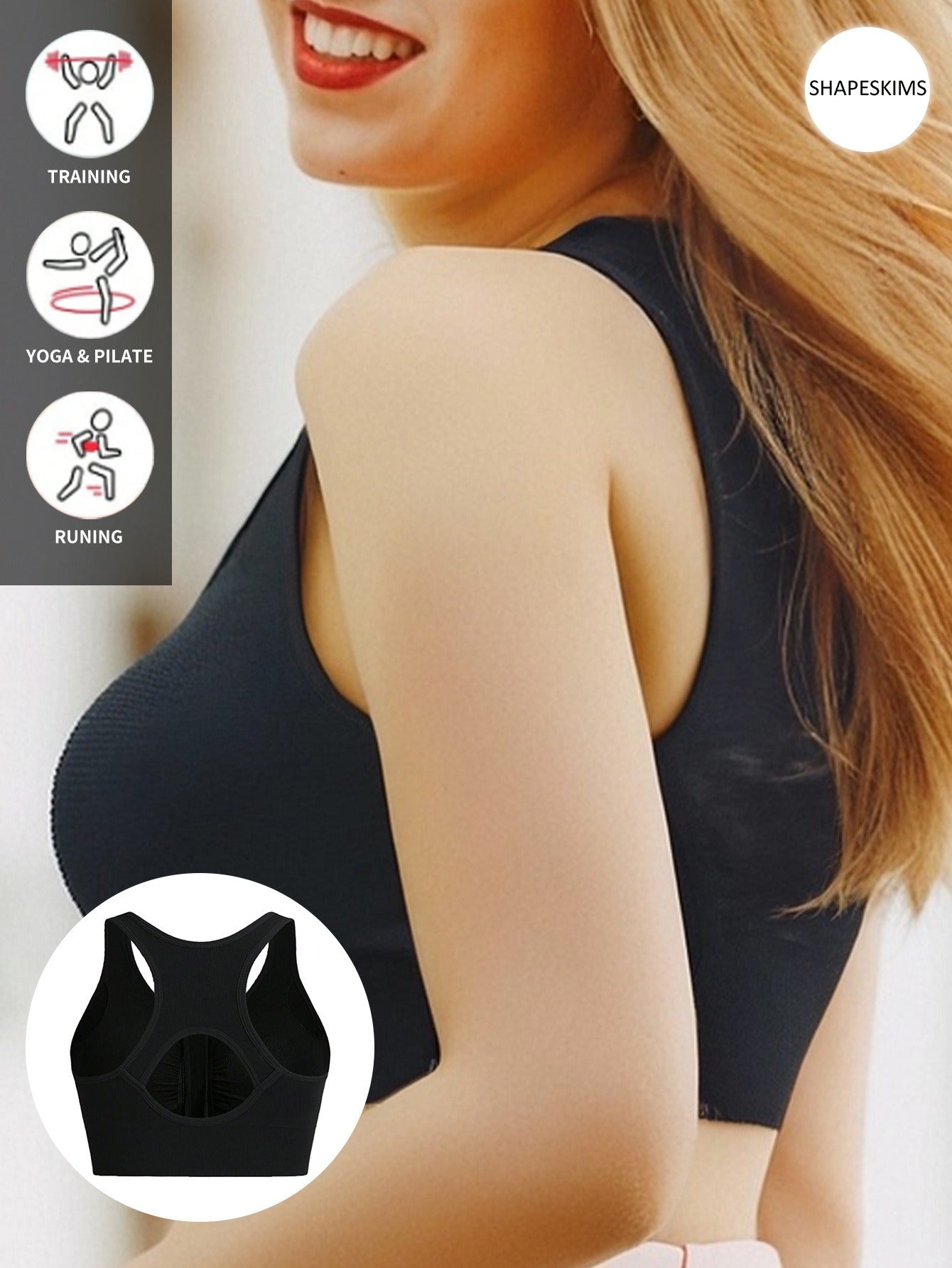 Plus Size Seamless Sports Bra Breathable Comfortable Supportive Adjustable Zipper