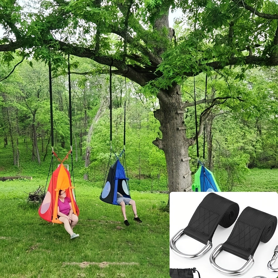 Nylon Tree Swing Set with Safety Latch and Carrying Bag for All Swing Types