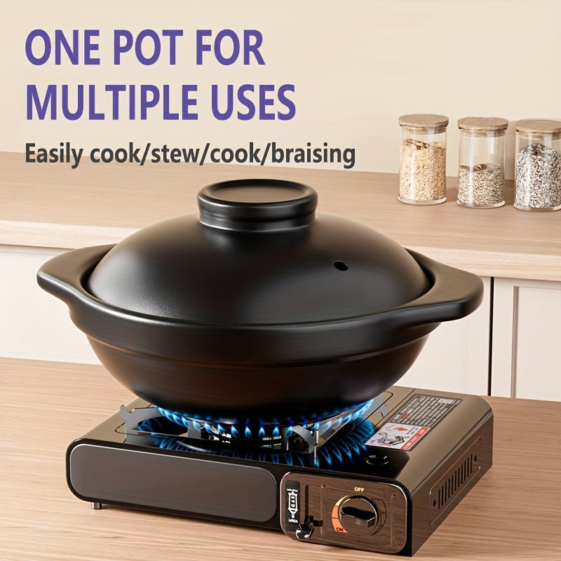 Ceramic Casserole Pot with Lid and Handles Thickened Heat-Resistant Non-Stick Durable for Home and Restaurant