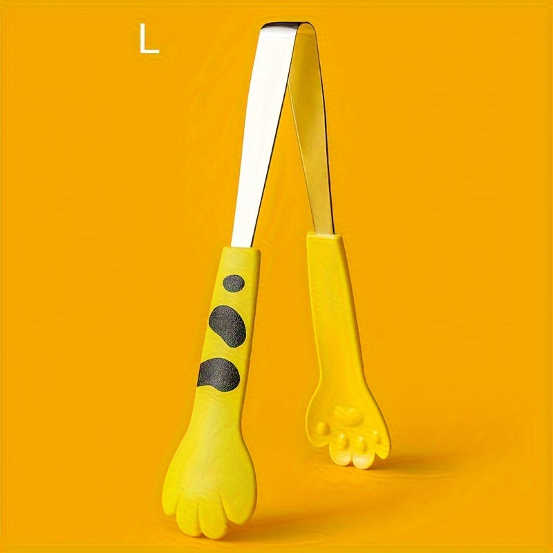 Stainless Steel Cat Paw Shaped Kitchen Tongs for Cooking and Serving