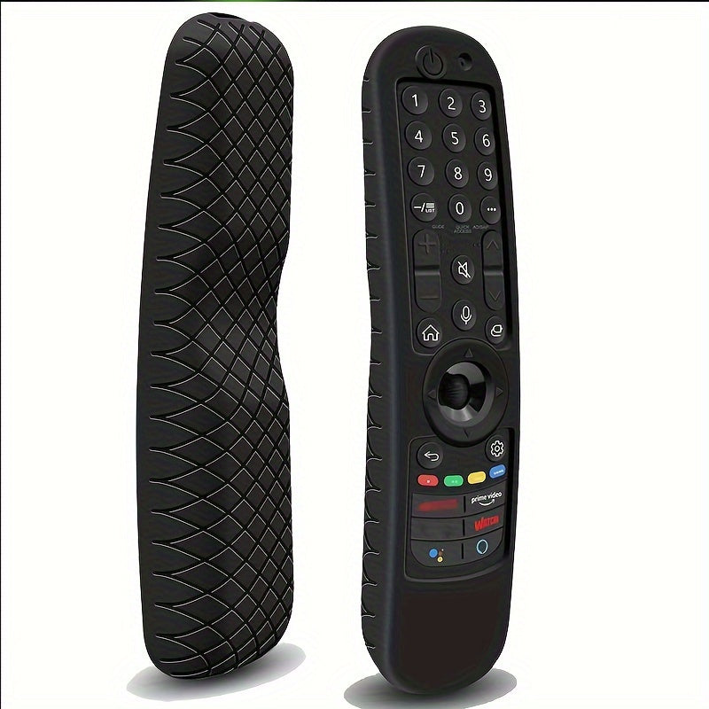Защитный силиконовый чехол для LG Magic Remote MR21GA, MR22GA, MR23GA с противоскользящим дизайном. Доступен в черном, светящемся синем и светящемся зеленом цветах.