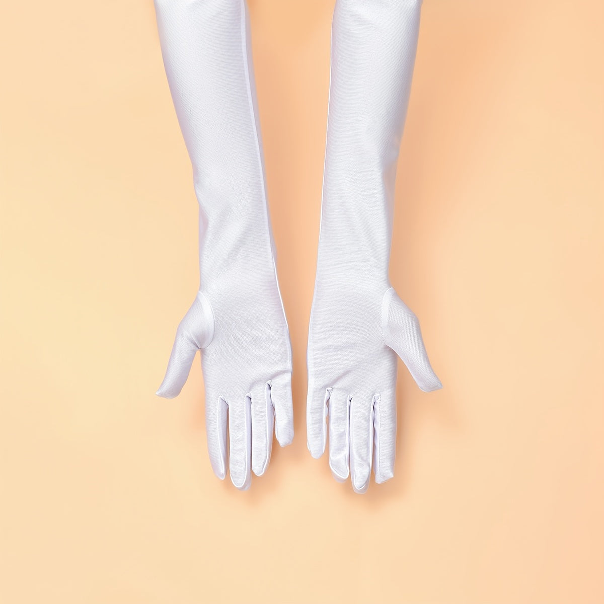 Black and White Elastic Long Gloves for Women Wedding Halloween Festival Party