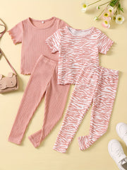 Летний комплект длинных штанов для девочек с отделкой из салатового трикотажа однотонного цвета для активного отдыха