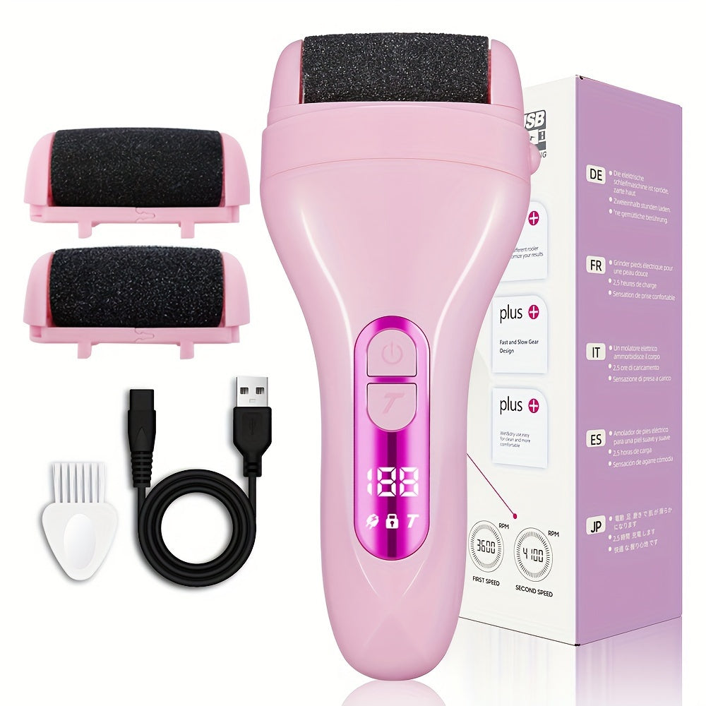 GERTZY USB qayta zaryadlanadigan elektr kallus olib tashlagich, ikki boshli va uzoq muddatli batareya bilan