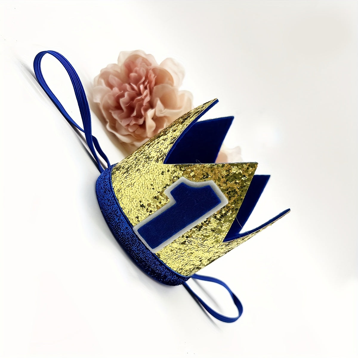 Golden Crown Birthday Hat with Number 1 for Kids and Adults Polyester