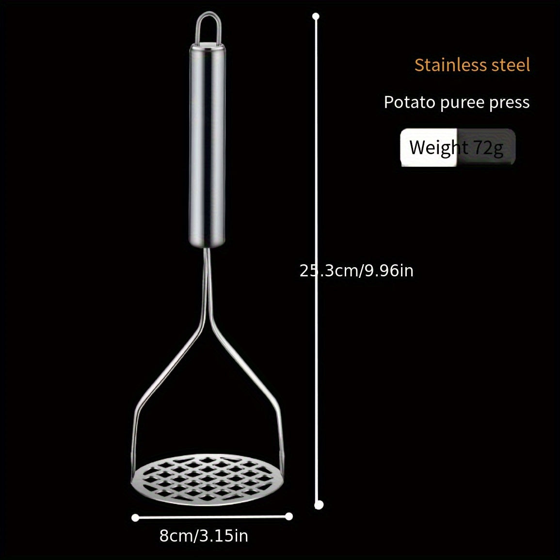 Stainless Steel Potato Masher Manual Food Press for Mashed Potatoes Kitchen Tool