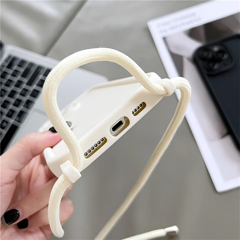 Universal iPhone Cases with Strap for Loss Prevention TPU Air Cushion Compatible with iPhone 11 12 13 14 Pro Max and 15 Pro Max