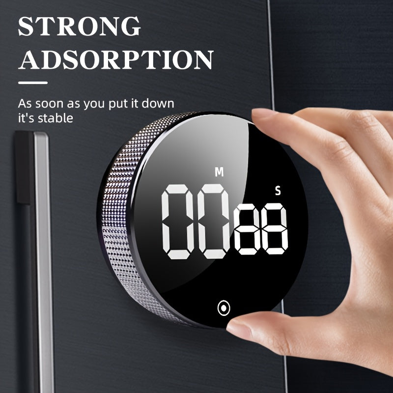 1 dona Magnitli Raqamli Oshxona Taymeri, Katta LED Ko'rsatuvchi bilan, Ovoz Darajasini Sozlash mumkin, PUTON Stol Funktsiyasi. Pishirish, Pishirish, Sinf, Sport va O'rganish uchun Ideal. Yoqimli dizayn, batareya yo'q