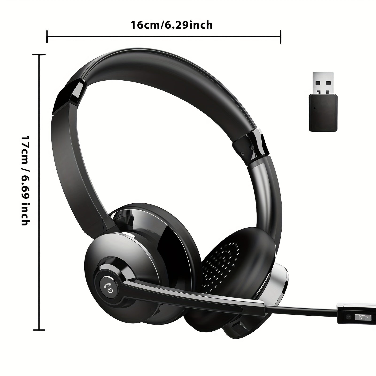 Wireless Over-Ear Headphones with AI Noise Canceling and Long Battery Life