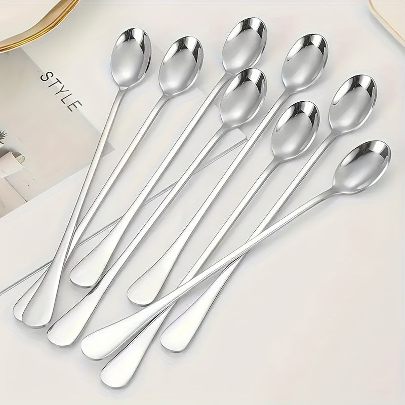 Set of 8 Stainless Steel Coffee Spoons for Home and Restaurant