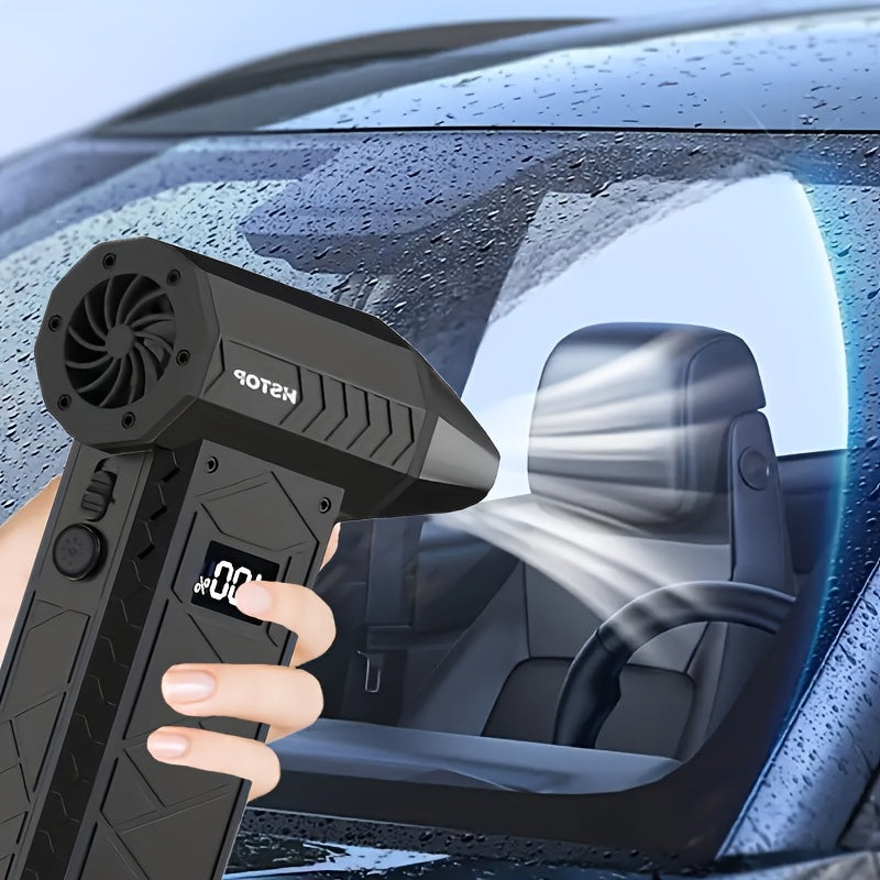 Handheld Portable Turbo Fan with LED Light USB Rechargeable Dust Blower