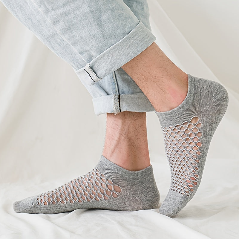 Мужские носки без пальцев, упаковка 5 шт., дышащий, устойчивый к поту хлопковый сетчатый материал для бега и фитнеса