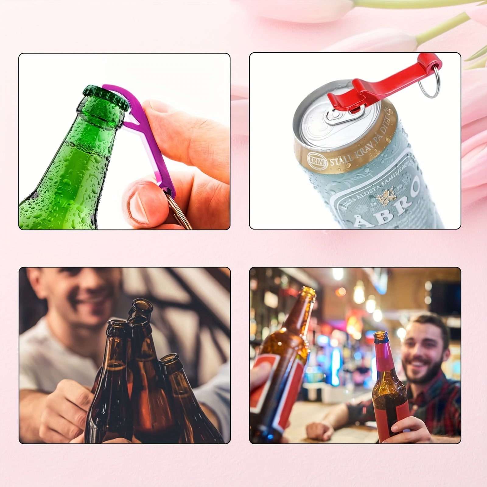100 Customizable Metal Bottle Opener Keychains for Picnics and Parties