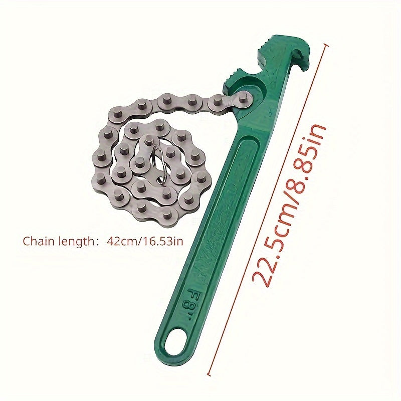 Heavy Duty Chain Wrench Tool Adjustable Steel Spanner for Oil Filter and Pipe Fittings