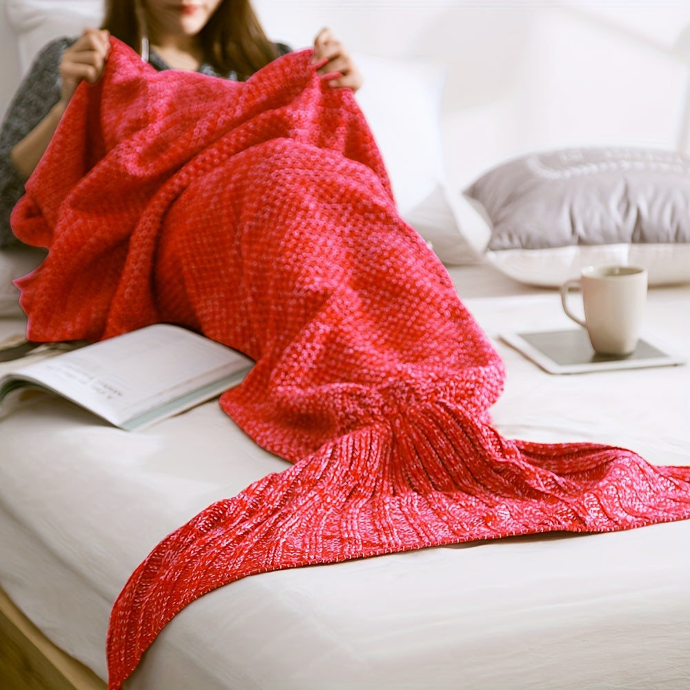 Mermaid Tail Blanket Crochet Cozy Lounge Sleep Gift for Women