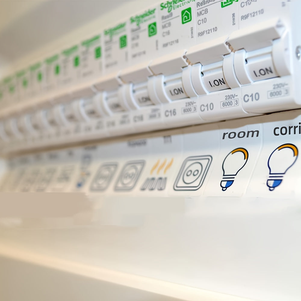 57-Piece Electrical Panel Label Stickers for Circuit Breaker Identification