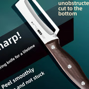 Stainless Steel Paring Knife with Wooden Handle for Fruit Peeling and Kitchen Tasks