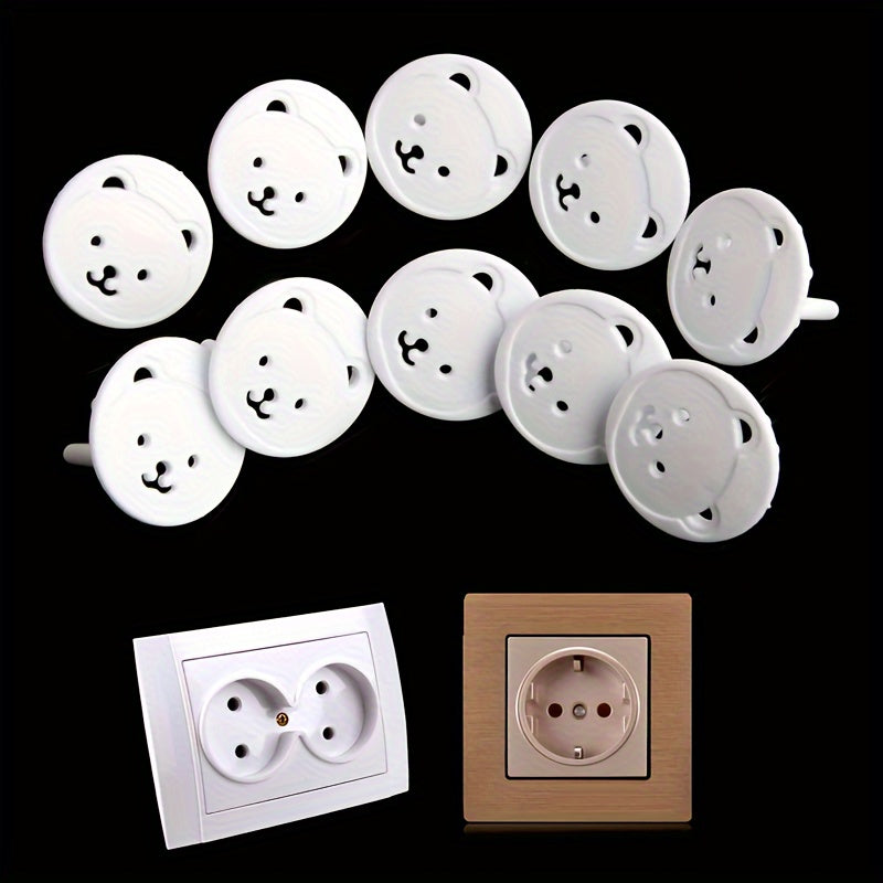 Childproof Outlet Covers Thick Round Head 5 or 10 Pack Plastic Safety Plug Protectors