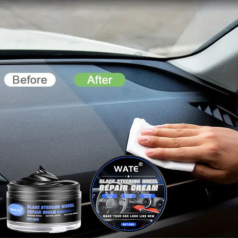 Black Steering Wheel Repair Cream for Faded White Plastic and Interior Parts 300g