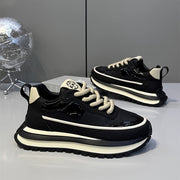 Unisex preppy krossovkalar qalin taglik, shoelace dizayni va mustahkam materiallar bilan.