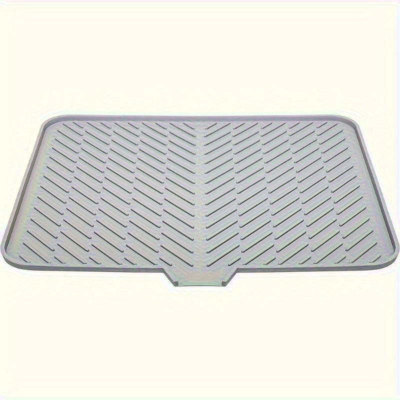 Silicone quritish matritsasi kvadratli sink himoyachisi, drenaj teshiklari bilan, sirpanishga qarshi, issiqlikka chidamli, suv o'tkazmaydigan oshxona stol usti pad