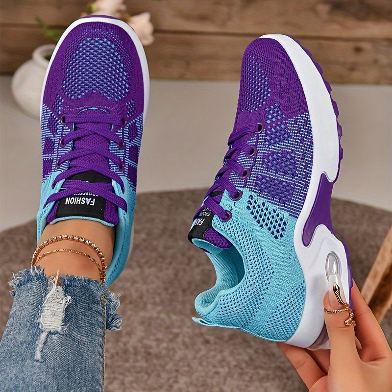 Ayollar uchun nafas oladigan, toʻqilgan pastki poyabzal, yugurish poyabzali, kundalik krossovkalar, kattaroq o'lcham