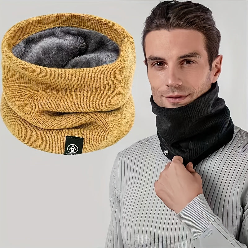 Unisex Fleece-Lined Neck Gaiter Winter Scarf for Outdoor Cycling Running Cold Weather