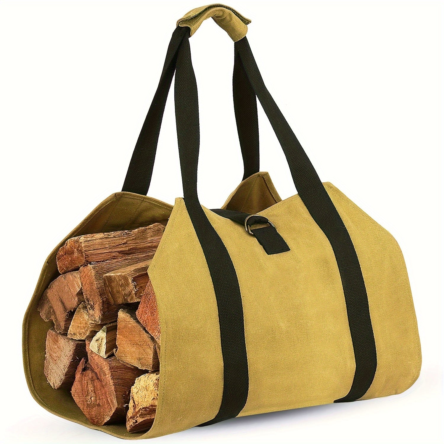 Canvas Log Tote with Handles Firewood Carrier Sturdy Polystyrene Firewood Holder