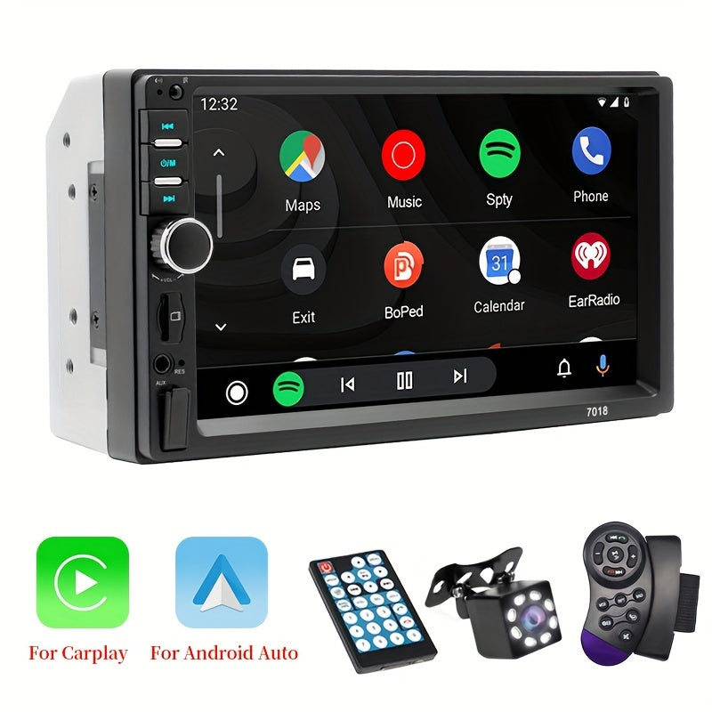 17.78cm HD Avtomobil Stereo Bosh ekran Android Auto CarPlay GPS Aux USB Rul boshqaruvi uchun simsiz ulanish