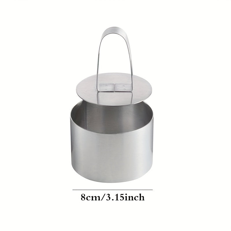 8cm Stainless Steel Adjustable Mousse Ring for Cakes, Cupcakes, Salads