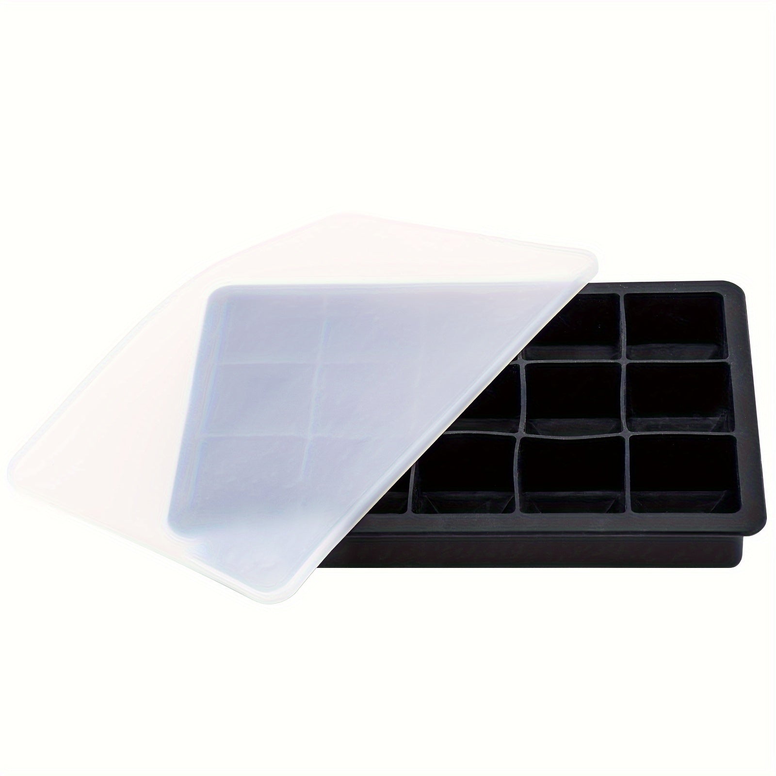 Square Silicone Ice Tray 15-Cavity Reusable Freezer Mold Easy Release