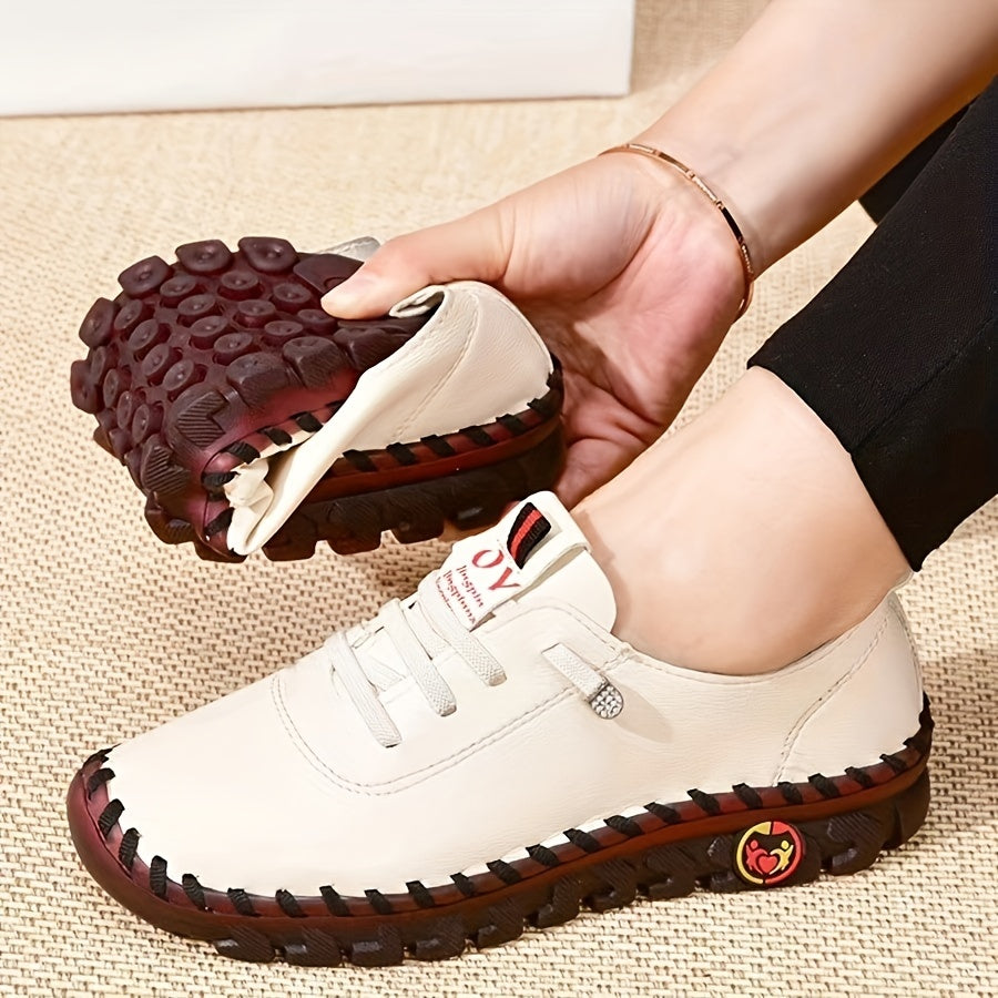 Ayollar uchun bir rangli flatform slip-on yurish poyabzali, katta o'lcham