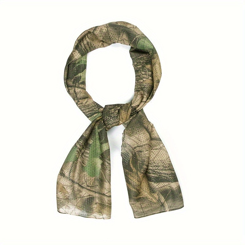 Pañuelo de cuello unisex con estampado de camuflaje, pequeño, cuadrado, ligero y transpirable para uso al aire libre