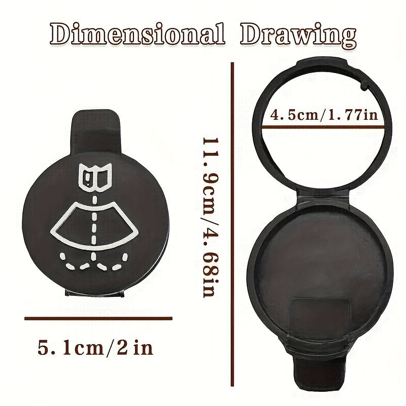 Universal Black Plastic Washer Fluid Reservoir Cap Replacement for Cars